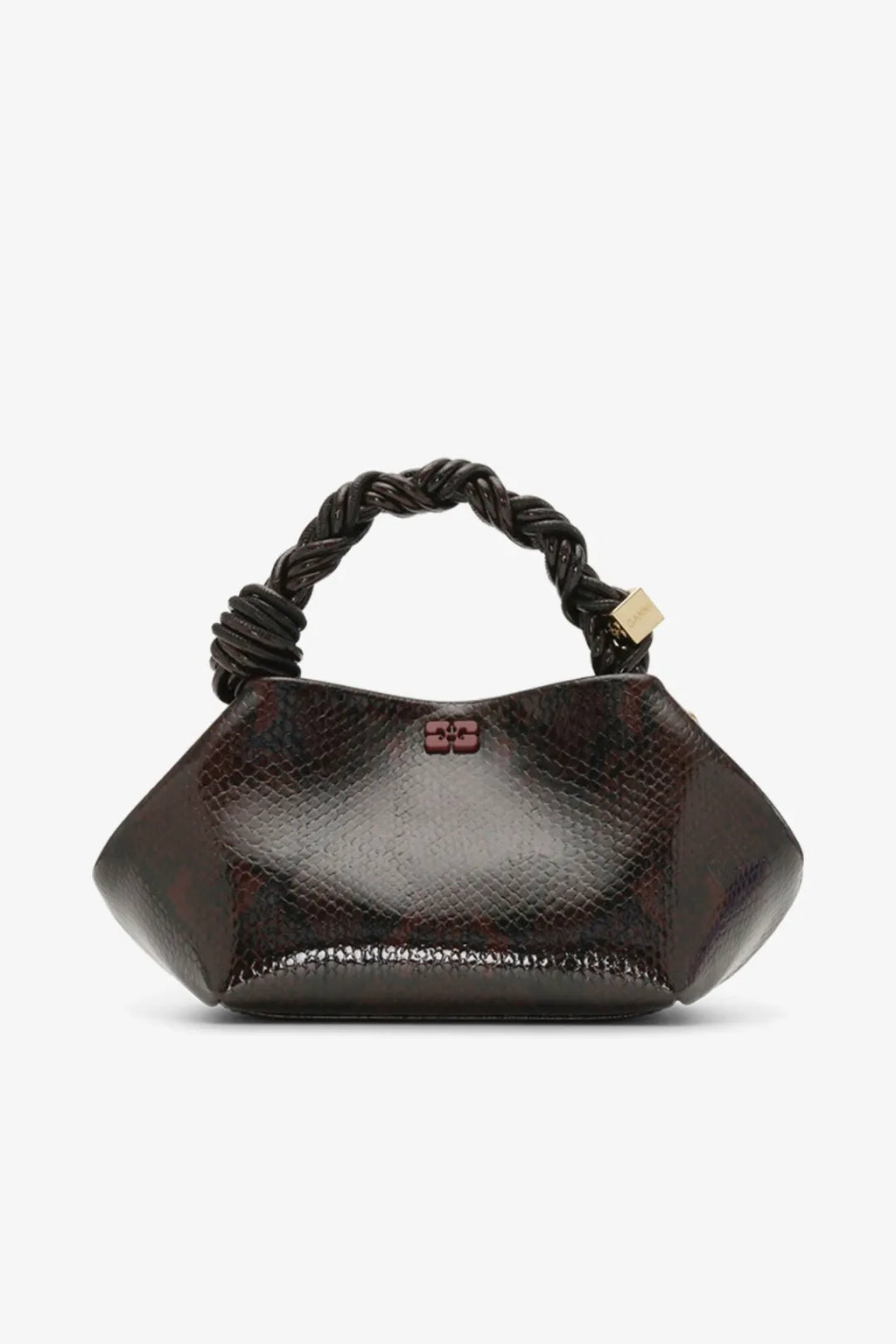 PICCOLA BORSA EFFETTO SNAKE BORDEAUX SCURO