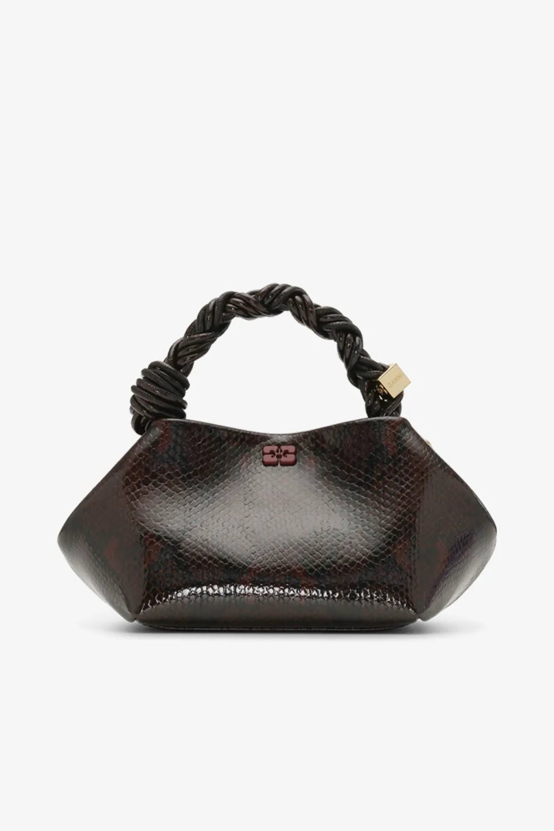 PICCOLA BORSA EFFETTO SNAKE BORDEAUX SCURO