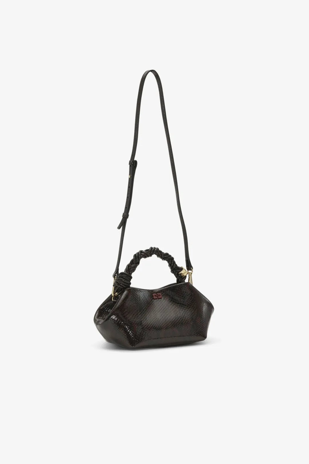 PICCOLA BORSA EFFETTO SNAKE BORDEAUX SCURO